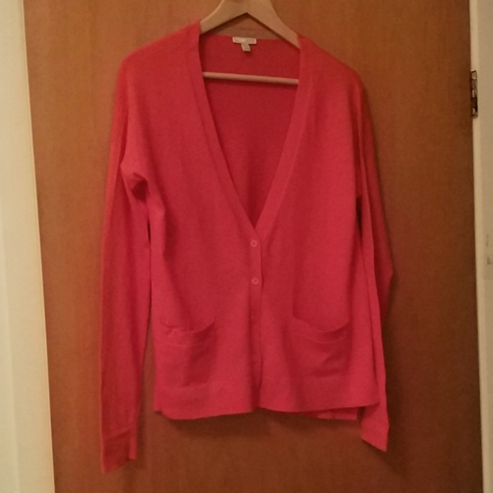 Gap coral cardigan, XS, with silk